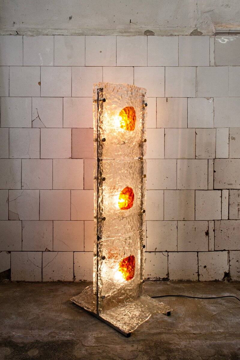 Floor lamp by Mauro Marzollo for Mazzega, Italy, 1970s.
