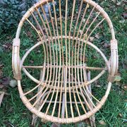 Bamboo rattan armchairs 60s