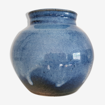 Enamelled sandstone ball vase