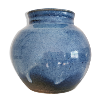 Enamelled sandstone ball vase