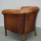 Vintage Dutch Cognac Colored Leather Club Chair