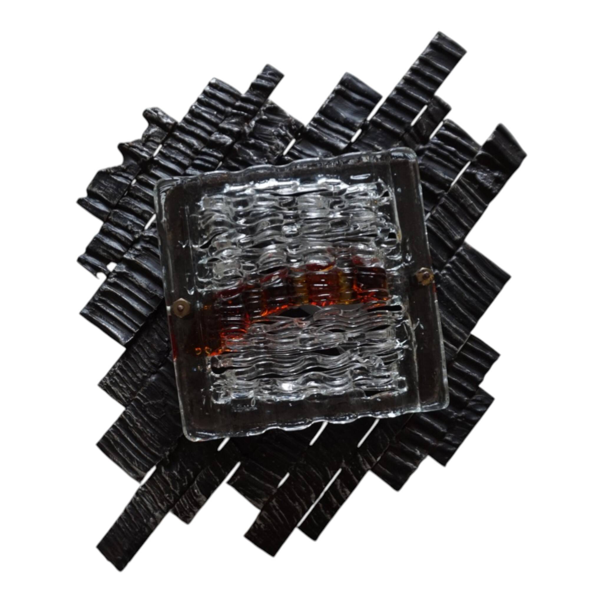 Poliarte Brutalist Wall Lamp by Albano Poli, 1970