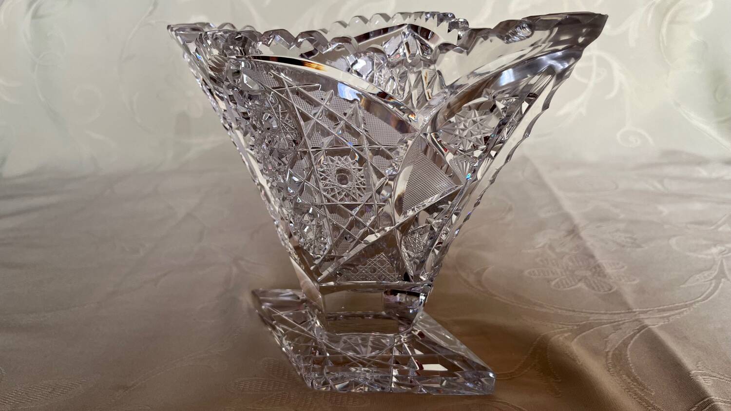 Vintage cut crystal vase