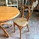 Thonet table no. 3 and 4 bent beech chairs with caning, circa 1890.
