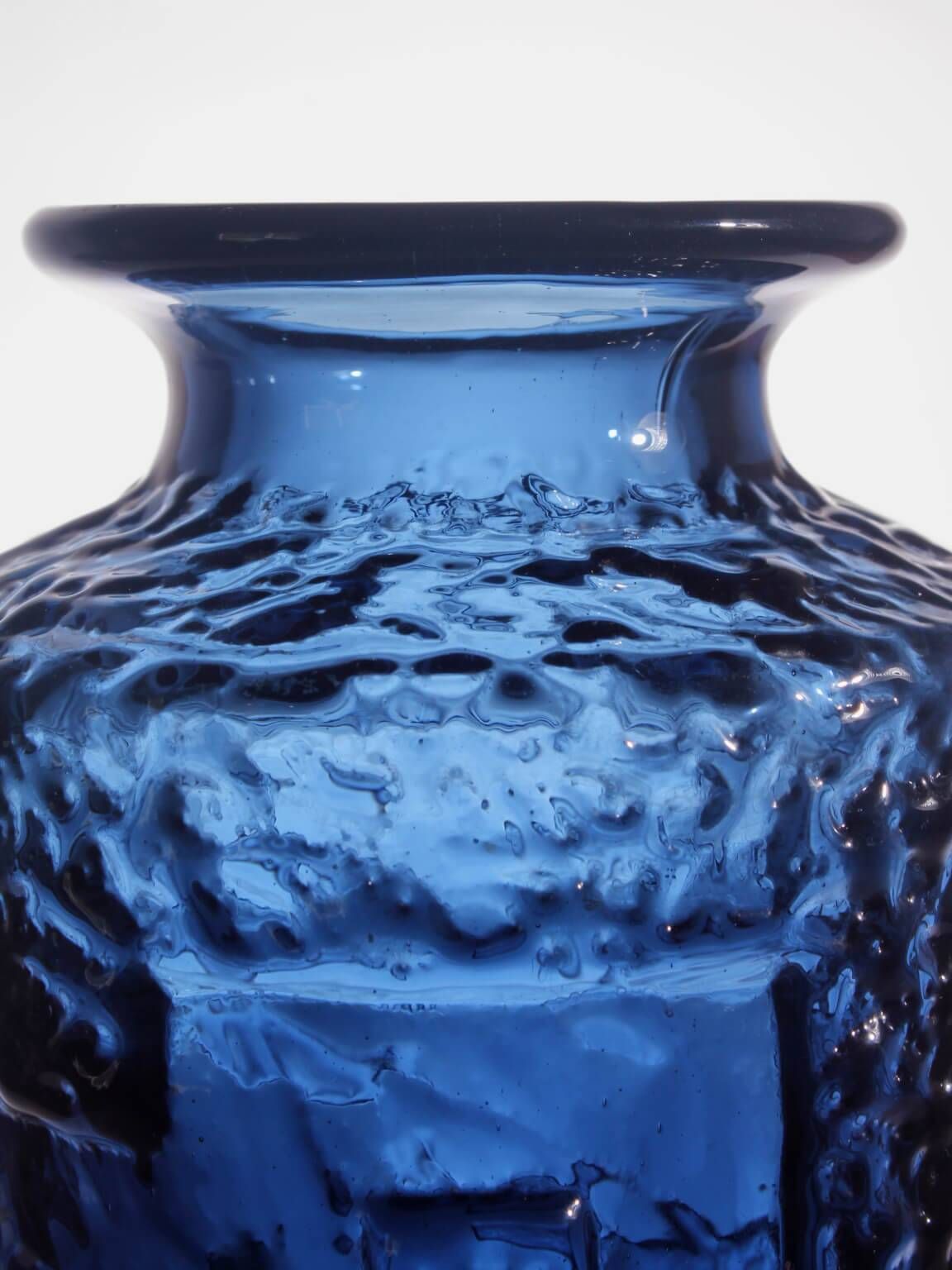 Göte Augustsson Massive Dark Cobalt Glass Vase, For Ruda Glasbruk, 1960s
