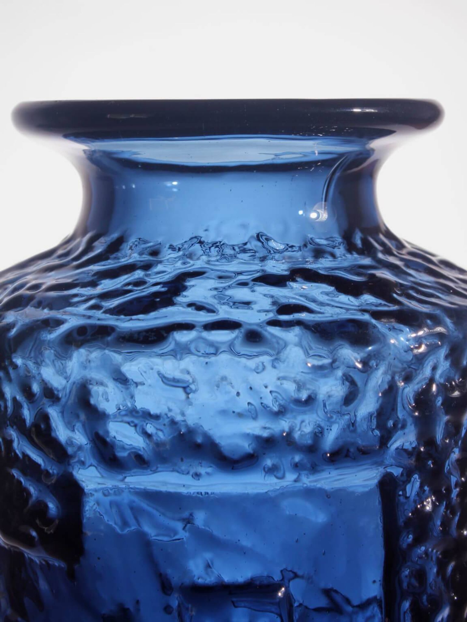 Göte Augustsson Massive Dark Cobalt Glass Vase, For Ruda Glasbruk, 1960s