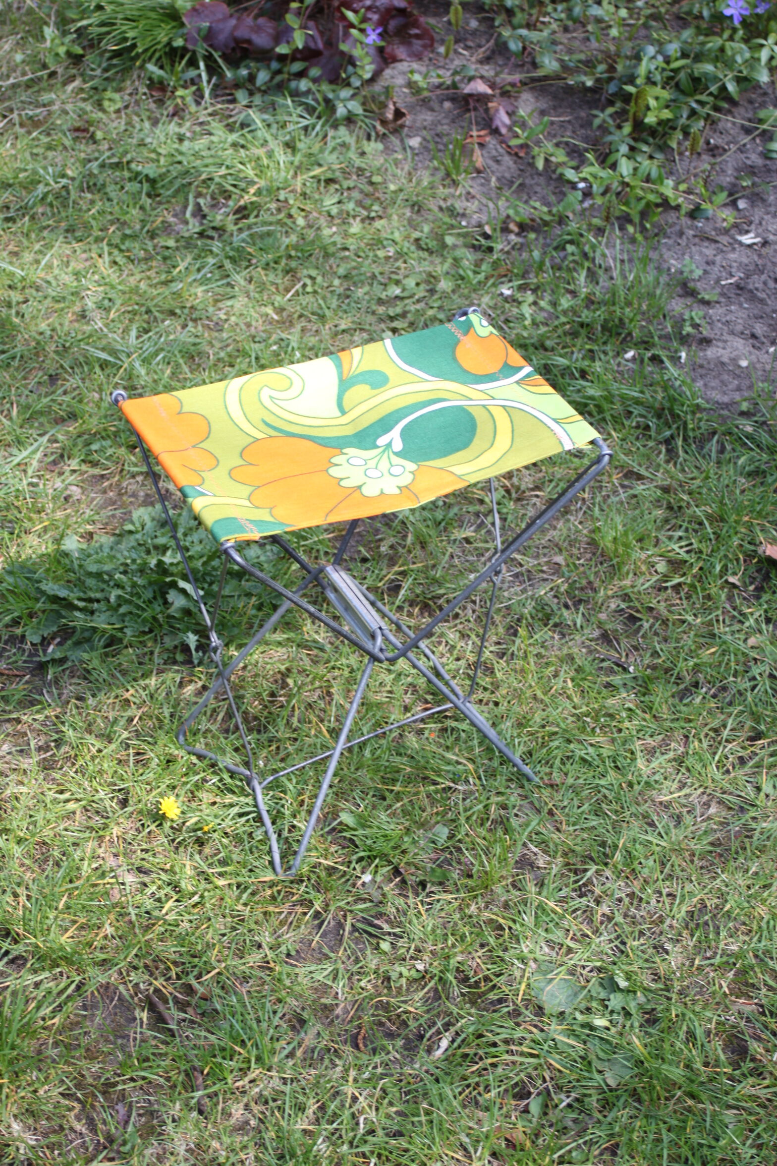 Nomad folding camping stools, France 1950s, set of three.