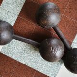 Vintage cast iron dumbbells