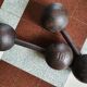 Vintage cast iron dumbbells