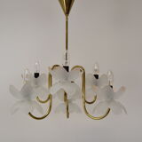 Mid-century Glass Chandelier,1970's.