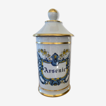 Arsenic white and gold porcelain medicine jar