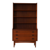 Danish teak 1950s bookcase with drawers