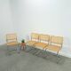 Italiaanse webbing set stoelen met chromen buisframe