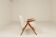 Vintage armchair in rustic oak with pearl bouclé, designed by Chierowski.