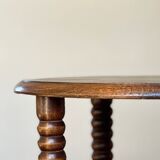 Spiral oak pedestal table