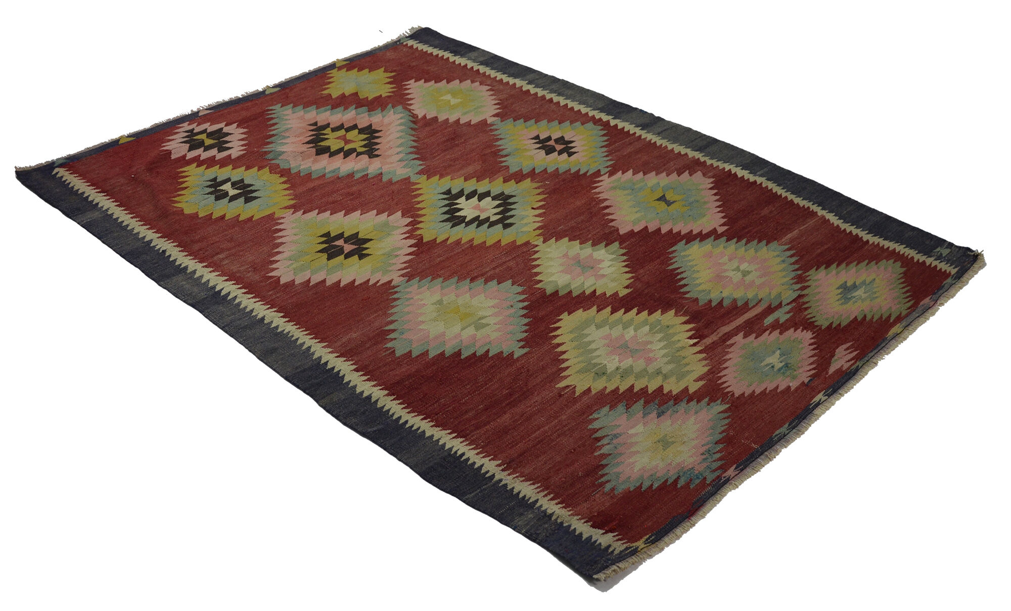 Anatolian handmade kilim rug 230 cm x 179 cm