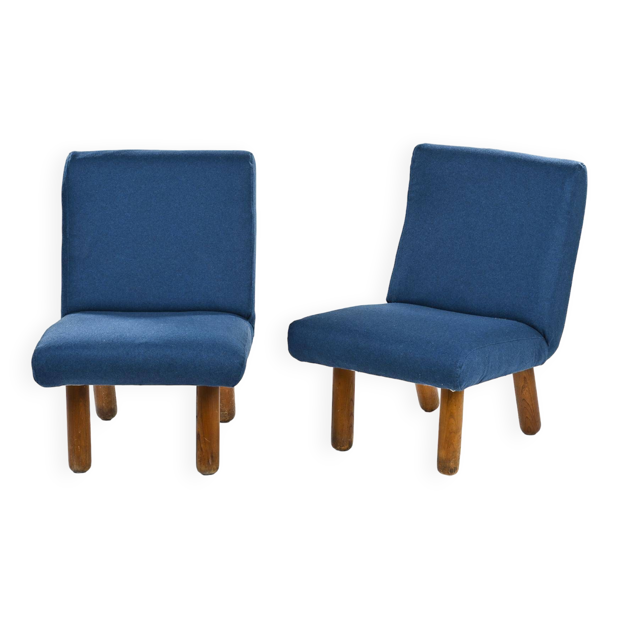 Pair of solid wood armchairs, La Plagne circa 1960
