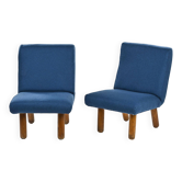 Pair of solid wood armchairs, La Plagne circa 1960
