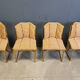 Romeo Rega set of 4 dining chairs in brass and wicker for Mario Sabot, 1970s