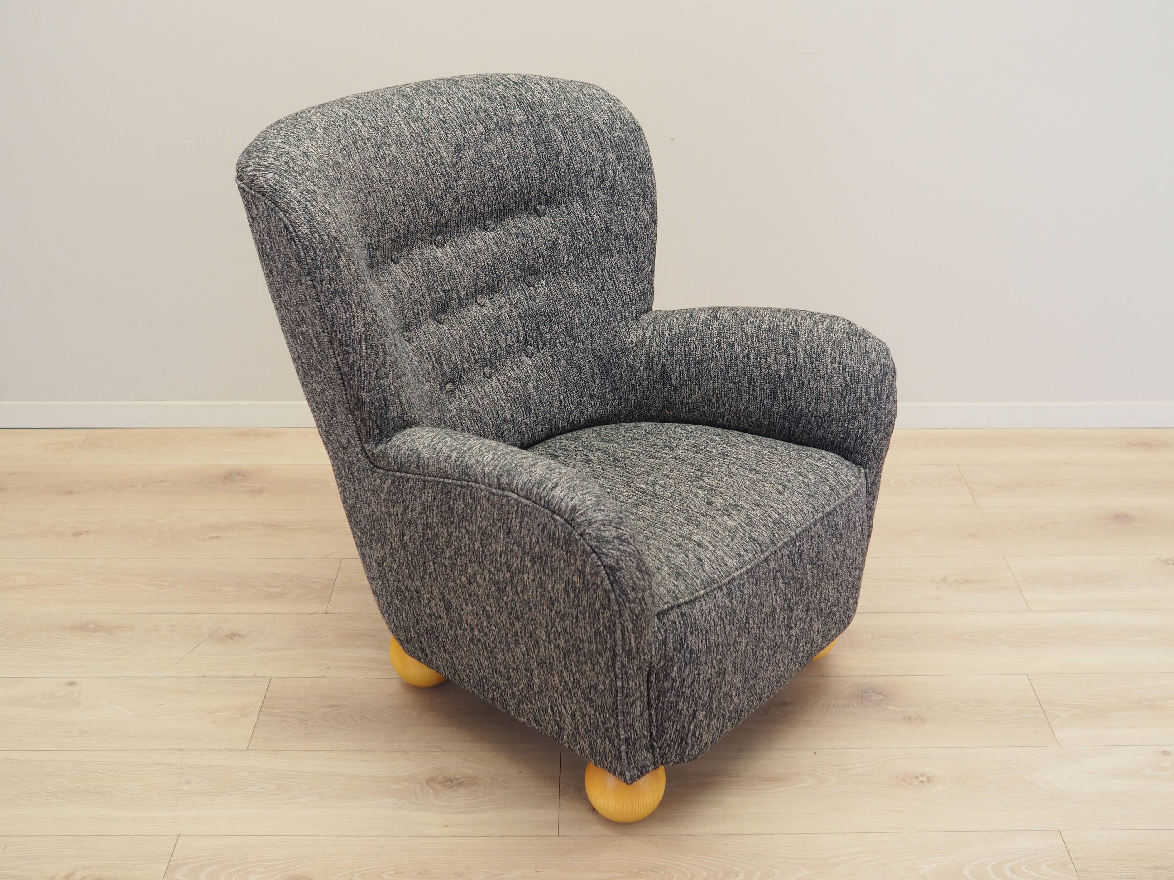 Grey armchair, Scandinavian design, production: Denmark