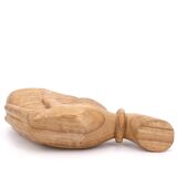 Wooden hand emptier holding a shell, 1970s