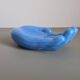 Vintage hand-shaped ceramic trinket dish in blue, 1970s decorative sculpture, retro design object, centerpiece, home decor, soap dish
