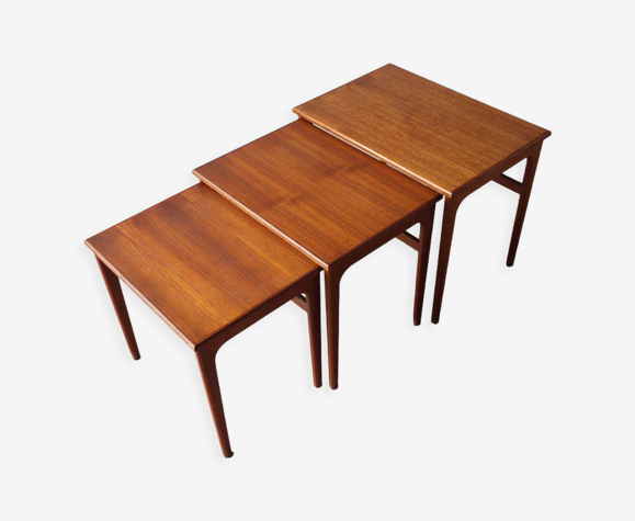 Scandinavian nesting tables Denmark in teak circa 1960