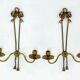 Antique Pair of 2-Light Wall Lights - Gilt Bronze - Louis XVI Style Knot