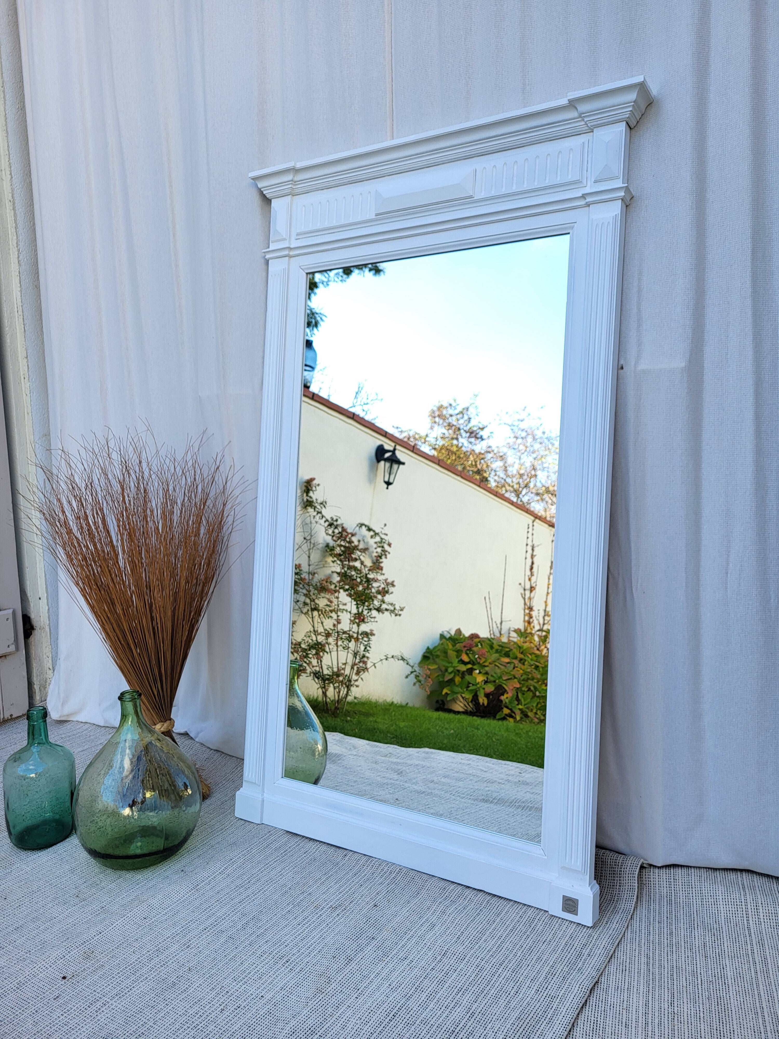 Old matt white mirror