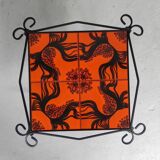 Vintage coffee table with 4 tiles, 1960s