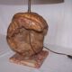Sculptural lamp wood - marble - 60s