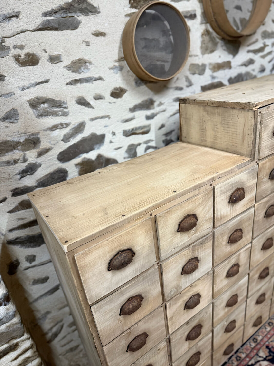 Magnificent wooden workshop cabinet.
