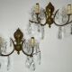 Paire d’appliques bronze et cristal