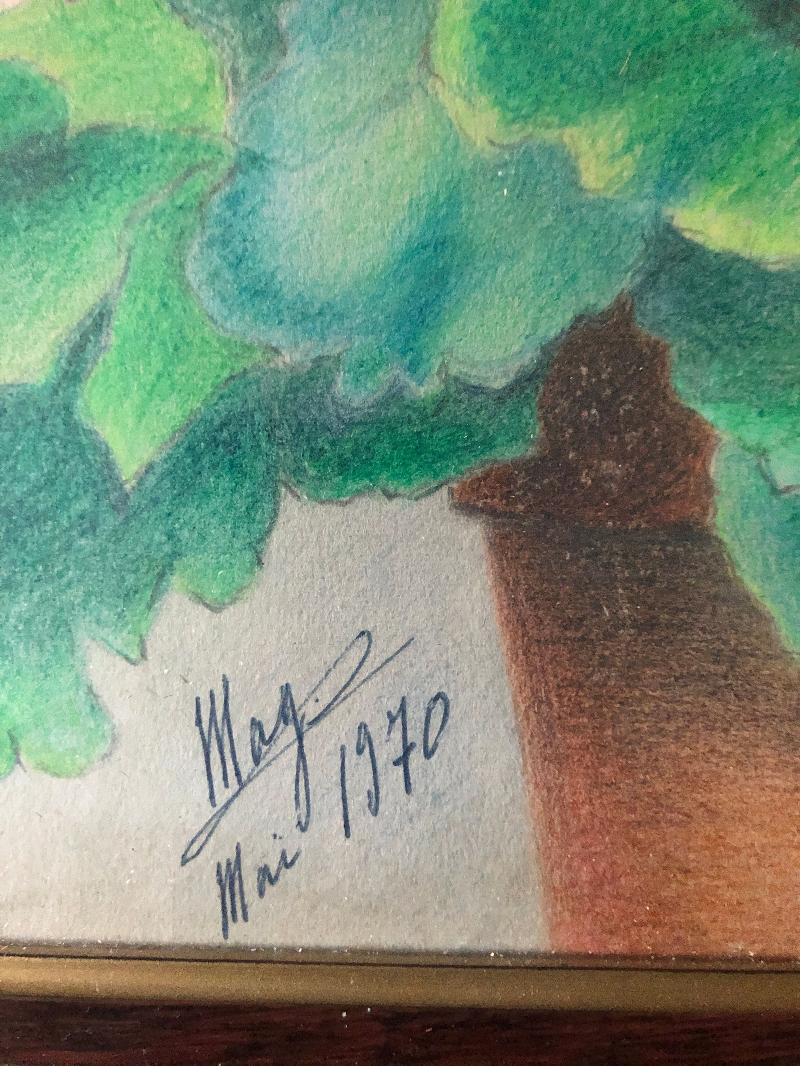 Pastel of vintage flowers