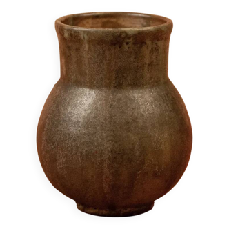 Vase Art nouveau en grès émaillé brun de Charles Greber