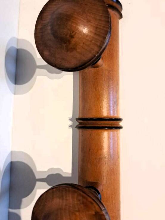 Coat rack "bamboo" with 4 old hooks.