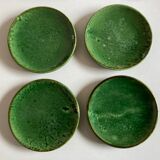 Set of 4 XS plates in glazed clay Aegitna Vallauris 1960