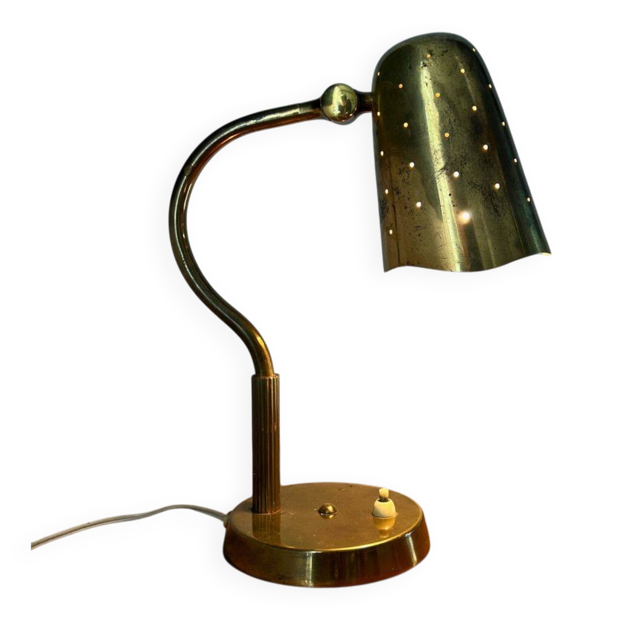 Swedish Brass Table Lamp from 1940s