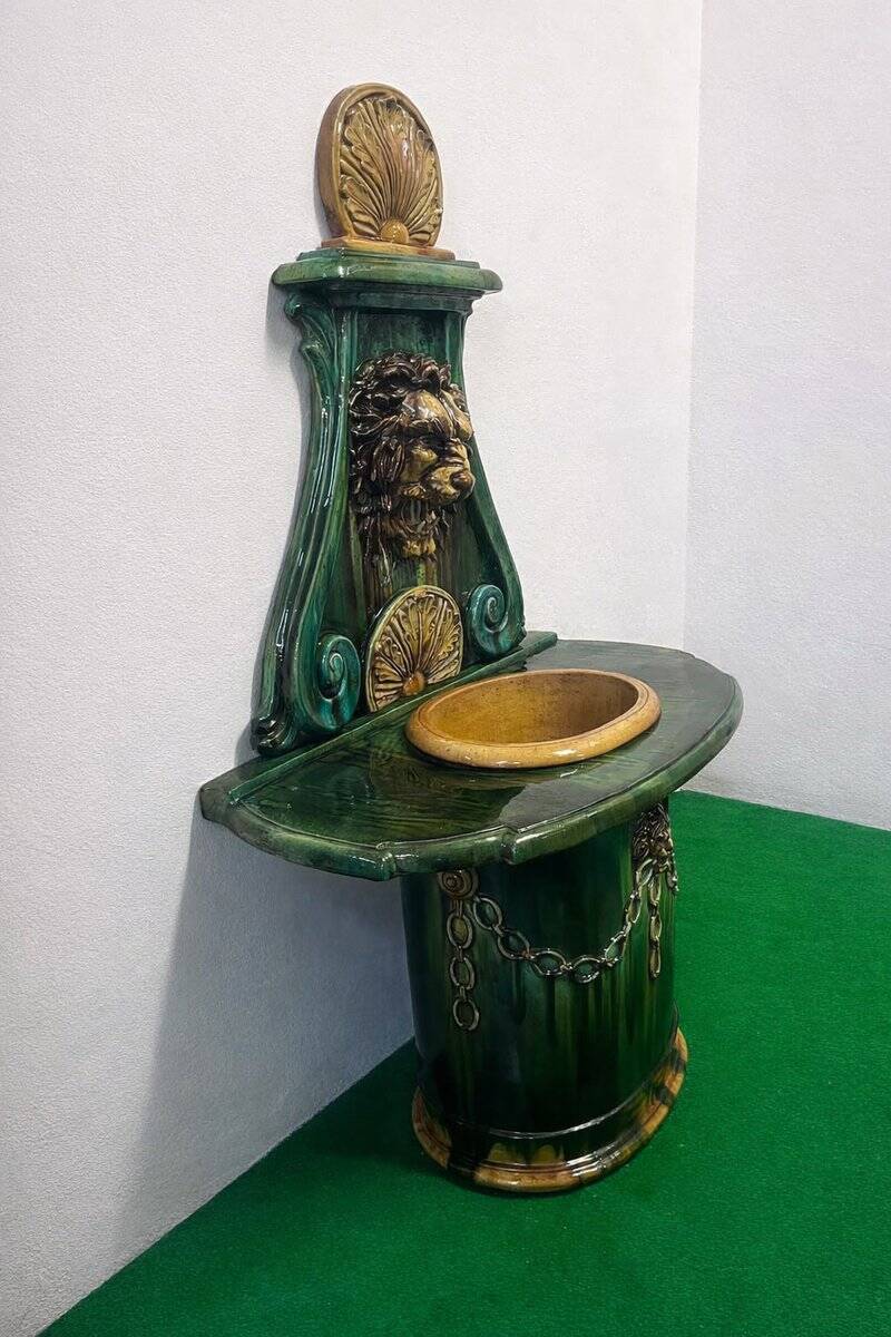 Glazed terracotta fountain from Vietri di Salerno, Italy, 1990s.