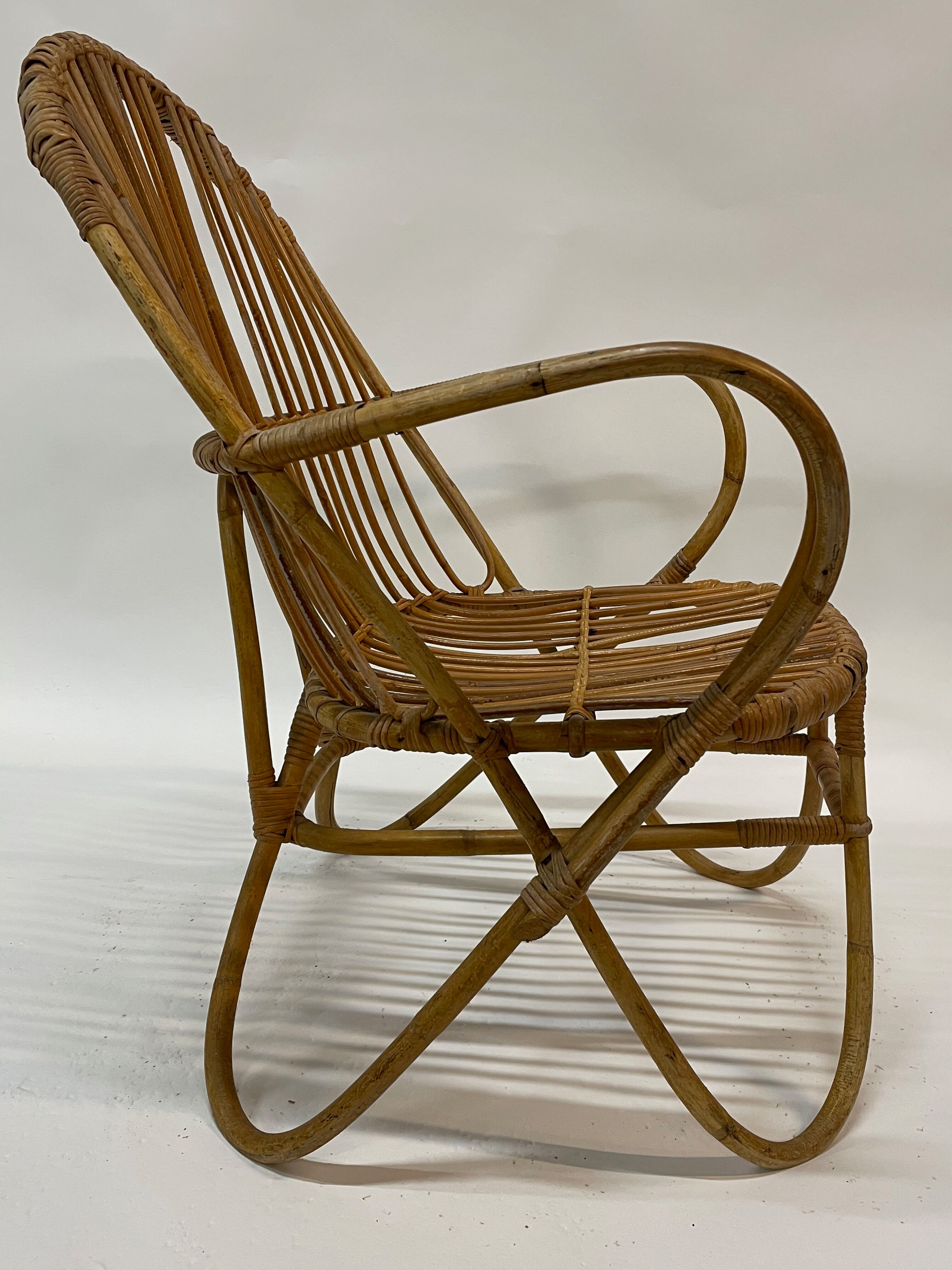 Vintage rattan chair by Dirk van Sliedregt Rohe Noordwolde 1960 from the Netherlands