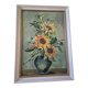 Signed painting depicting sunflowers