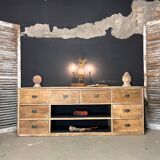 Old piece of trade furniture with chestnut drawer