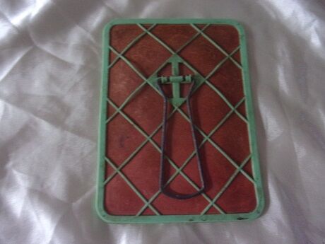 Green barber mirror 14x19cm