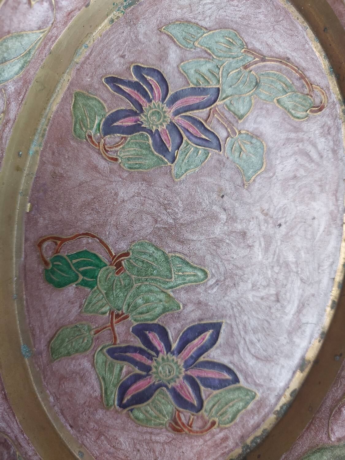 Oval enamelled plate signed A Schelde