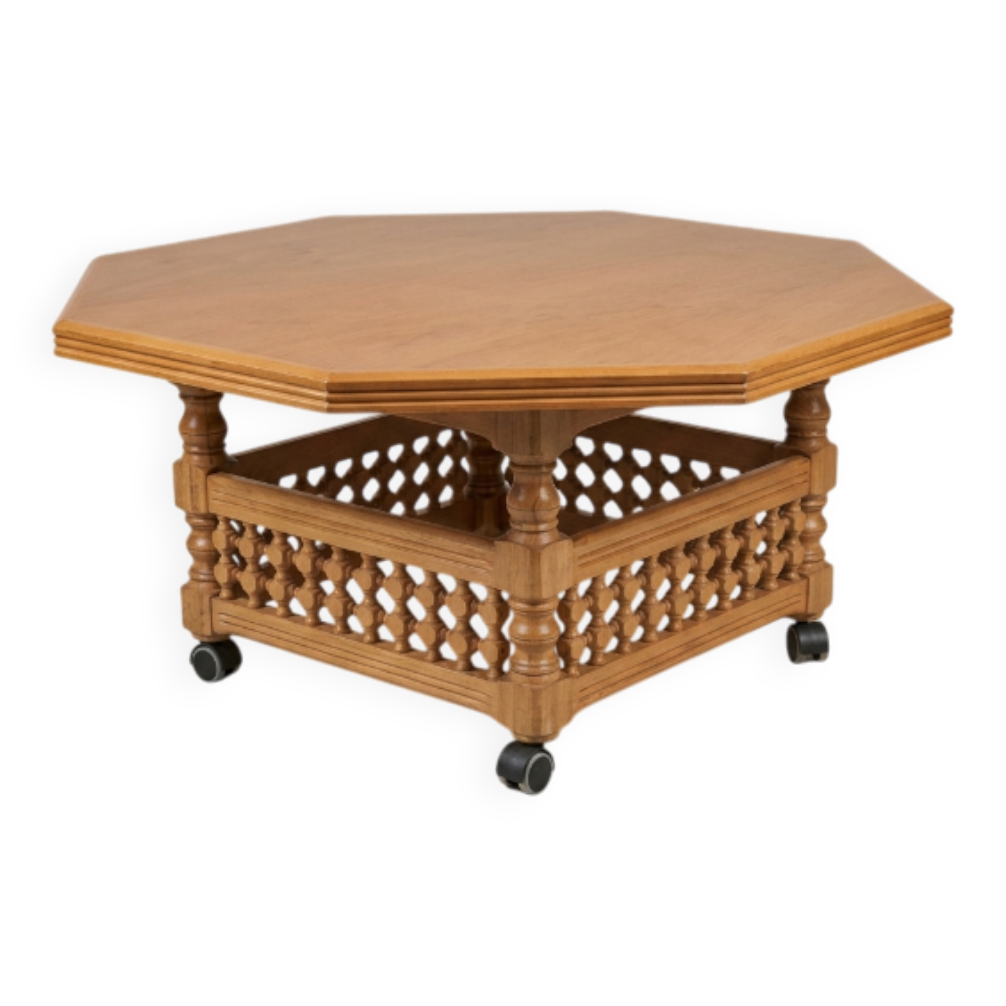 handcrafted solid wood octagonal table