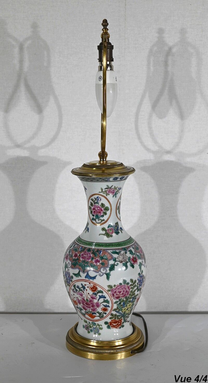 Porcelain lamp of china and brass – early twentieth century