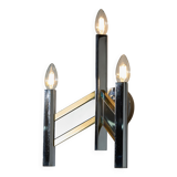 Sciolari Chrome and Brass-plated Wall Lamp, 1970s