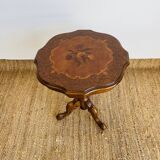 Side table with inlaid tripod legs