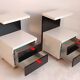 Tables de chevet postmodernes ikea noir et blanc 1980’s en tbeg