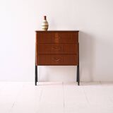Teak bedside table with black details